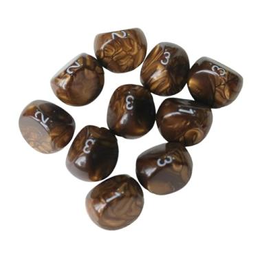 Imagem de MERIGLARE Conjunto de dados com 10 peças, dados de jogo de 3 lados, brinquedos de entretenimento, artigos para festas, de acrílico para KTV, jogos de tabuleiro, Ouro