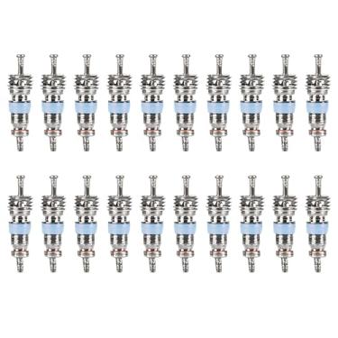 Imagem de 20 peças de núcleo de válvula Hvac Schrader para refrigerante R32 R22 R410A, kit de válvula AC Schrader, alta pressão com vedação de teflon, peça de reposição HVAC ideal para sistemas de refrigeração