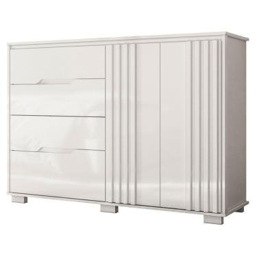 Imagem de Comoda Texas 4 Gavetas 2 Portas 147 cm Freijo Off White Moval