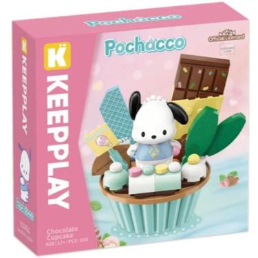 Imagem de Bloco de Montar Keepplay Cupcake Chocolate Pochacco Hello Kitty e Amigos