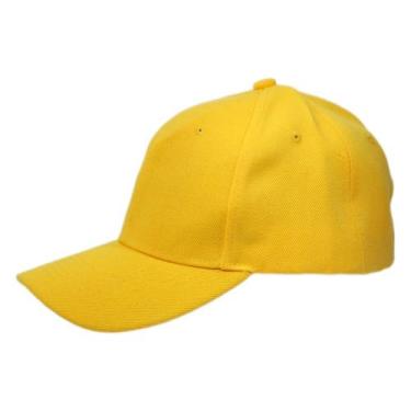 Imagem de Boné Aba Curva Com Regulagem Amarelo Unissex Para Personalizar 1 Peça 