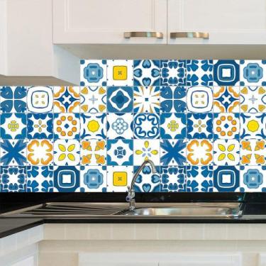Imagem de Adesivo de Azulejo - Ladrilho Hidráulico - 20cm x 20cm - 24un - 012Azm