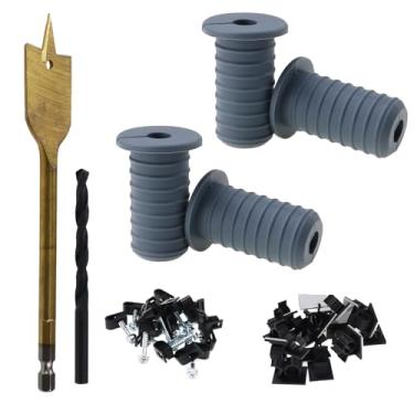 Imagem de Nihfien Kit de roteamento de cabos Starlink, 4 peças de acessórios para cabos Ethernet Starlink com broca de 0,9 cm, kit de montagem de cabos de passagem para organizador de fios (cinza)