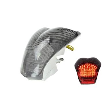 Imagem de Adequado para BMW K1200S; K 1200R; R1200R; K1300 R; K1300 S (sem luz de matrícula); luz traseira de freio de LED + seta integrado (moke, estilo 3: lanterna traseira de LED + seta + 6 flash)