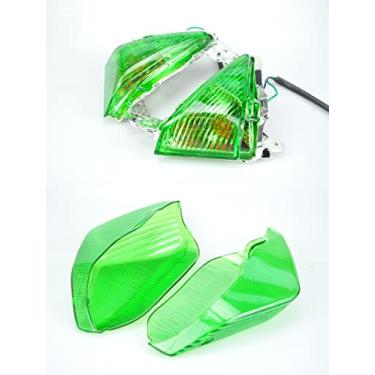 Imagem de TOPZONE Lâmpada indicadora frontal + traseira, pisca-pisca, compatível com Kawasaki Ninja ZX14R / Ninja ZX-10R / Concours14 / 1400GTR (cor verde)