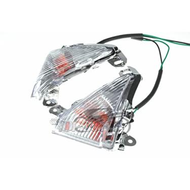 Imagem de TOPZONE Compatível com Kawasaki 2006-2019 Ninja ZX-14 / ZX-14R; ZZR1400 / ZZR 1400 ABS 2006-2019; Idicador de luz piscante frontal/traseiro (pisca frontal + lâmpadas, lente transparente)