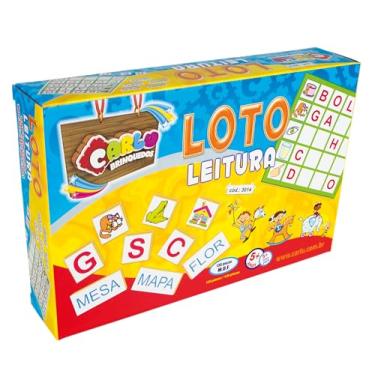 Imagem de Carlu Brinquedos - Loto Leitura Jogo de Tabuleiro, 5+ Anos, 130 Peças, Multicolorido, 3014