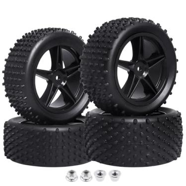 Imagem de Conjunto de pneus e rodas dianteiros e traseiros Hobbypark 12 mm Hex Hubs inserções de espuma para Redcat HPI Exceed RC 1/10 Off Road Buggy Tyre (pacote com 4)