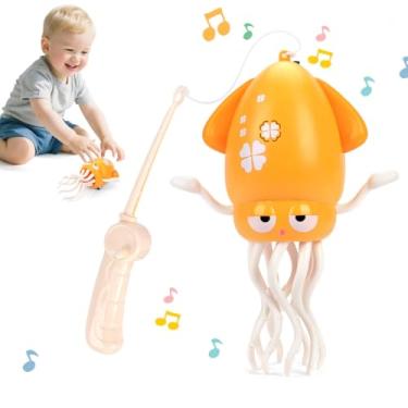 Imagem de Brinquedo Musical Polvo Dançante Com Luz Led Sensor De Obstáculos Acompanha Vara Pesca para Crianças PRESENTE DIA DAS CRIANÇAS
