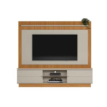 Imagem de Home P/ Tv Até 75 Pol Guararapes C/ 2 Portas 2 Prateleiras E Pés 191x215cm Nature/off White - Linea Brasil