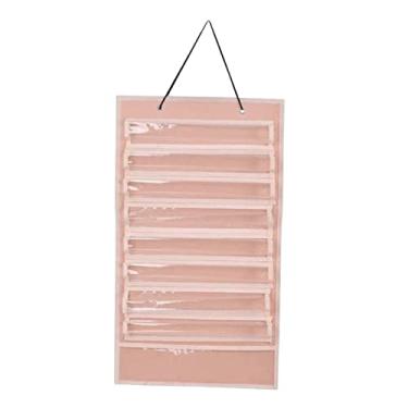 Imagem de UGPLM Suporte de exibição de cinto organizador à prova de poeira suporte de feltro pendurado na parede crianças adultos para oito cintos 5 medalhas, rosa