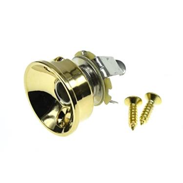 Imagem de Dopro Placa de tomada de eletrosocket de latão métrico para guitarra elétrica dourada com conector de saída mono de latão dourado e parafusos para telecaster estilo importado