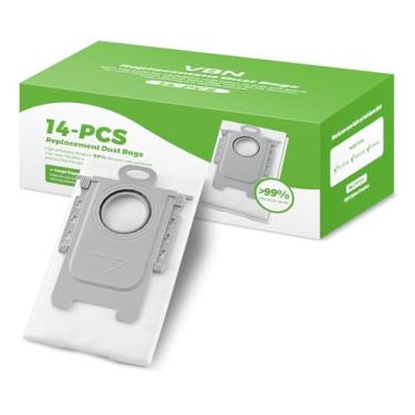 Imagem de VBN 14 pacotes de sacos de pó Q5 para Roborock S8 Pro Ultra, S8+, Q7 Max+, Q5+, Q5 Max+, S7 Max Ultra, S7 Maxv Ultra e Q8 Max+, substituição de saco de vácuo compatível com aspirador de pó Roborock