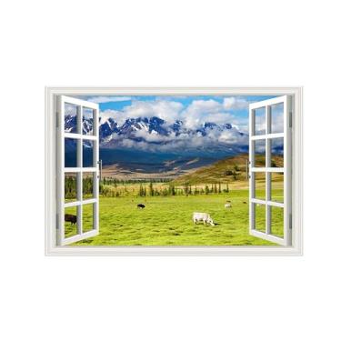 Imagem de Falsas Janelas Paisagens Impressões em Tela-Animais montanhosas-Quadro Arte Moderna-Natureza Pintura Decoração Parede 20x30cm Sem Moldura