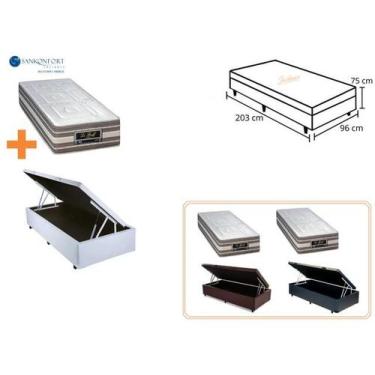 Imagem de Conjunto Solteiro KIng c/Colchão Le Griff SanKonfort + Cama Box Baú Ja