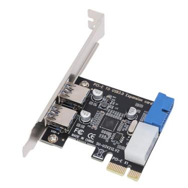 Imagem de Zyyini 5 Gbps Placa de Expansão PCIE X1 USB C 3.0, 2 Portas com Conector USB 3.0 Frontal Conector de 19 pinos Interface de Alimentação de 4 pinos Adaptador Controlador de Hub USB 3.0
