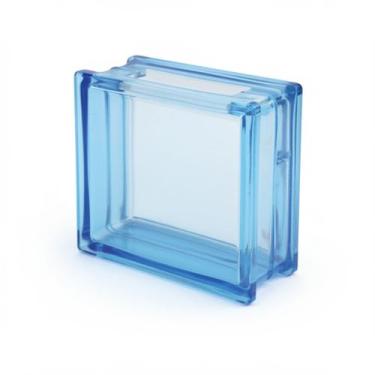 Imagem de Tijolo de Vidro 19 x 19 x 8 cm Direct Furo Azul 06 Unidades Tradestar