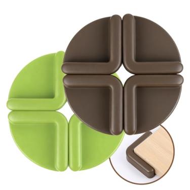 Imagem de XIEJ 2 peças de pés antiderrapantes de silicone para tábua de cortar, pés de tábua de cortar antiderrapantes, evitar lesões de corte na cozinha, utensílios de cozinha e acessórios (verde e marrom)