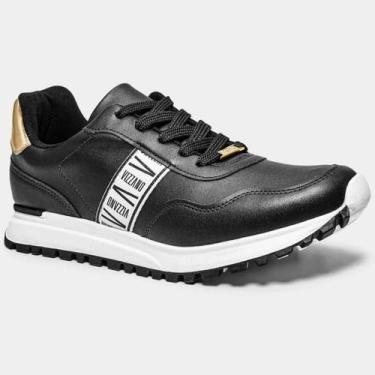Imagem de Tênis Vizzano Casual - Preto e Dourado, 37