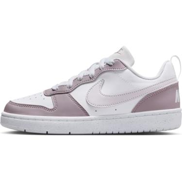 Imagem de Nike Tênis masculino Court Borough Low Recraft (criança grande), Branco/Veneza/Ameixa/Branco, 20 BR