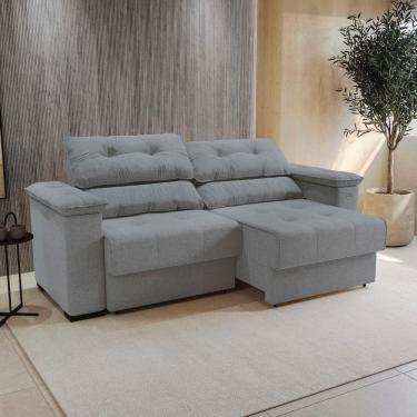 Imagem de Sofá Cama Kappesberg Stelo Linho Cinza 230cm