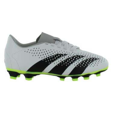 Imagem de adidas Tênis de futebol unissex Predator Accuracy.4 Flexível – Chuteira infantil, Calçado branco/preto/branco-limão lúcido, 18