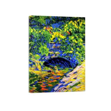 Imagem de Paisagem Abstrata Pôster Famosas Pinturas-Reprodução em Tela-Imagem Decoração Sala de Estar(Bridge 3) 50x70cm-19x27in Tela Embrulhada