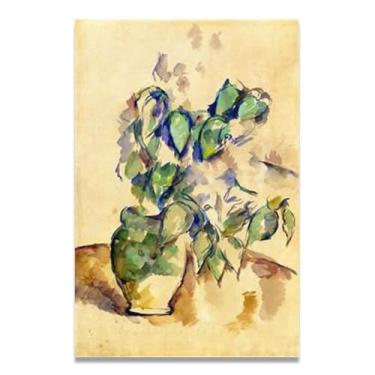 Imagem de LKXGRRSFG Folhas em um vaso verde Paul CéZanne Impressão em tela pós-impressionista arte moderna decoração do pai 15,17,8 x 59,9 cm sem moldura
