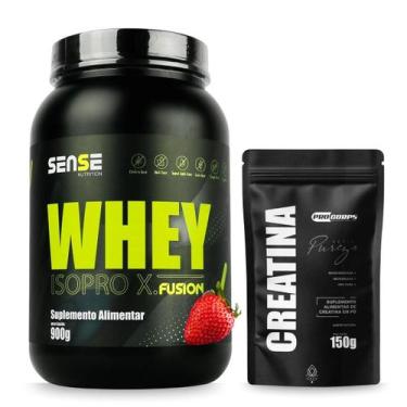Imagem de Whey Iso proxfusion 900g Varios Sabores e Creatina pura Refil 150g - P