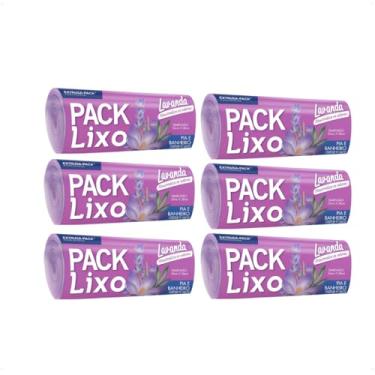 Imagem de Sacos de Lixo Perfumados Lavanda para Banheiro e Cozinha, 240 Unidades, 6 Rolos