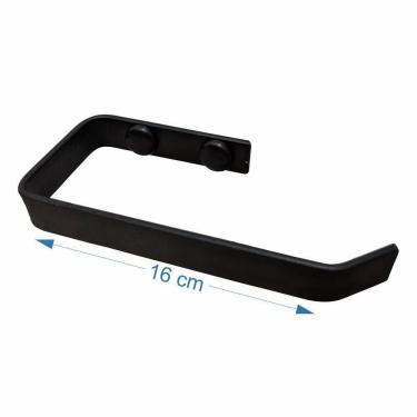 Imagem de Porta Papel Higiênico Parede Banheiro Preto Fosco Supremo