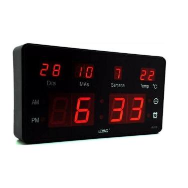 Imagem de Relógio Parede Led Digital Le-2115 Lelong Temperatura