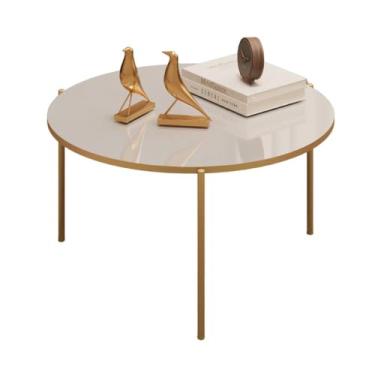 Imagem de Mesa De Centro Redonda 69 cm Cleia Bali Dourado Dj Moveis