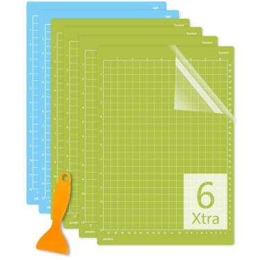 Imagem de AUNKZL Pacote com 6 tapetes de corte 21,5 x 30,5 cm compatíveis com Cricut Joy Xtra tapetes reutilizáveis aderentes de corte de críquete