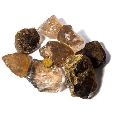 Imagem de 01 Kg Bloquinho de Quartzo Fumê Natural - Pedra Bruta de 100 a 230g Ti