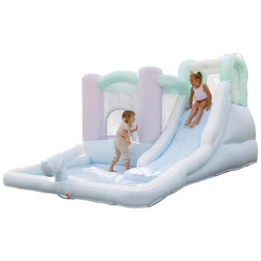 Imagem de Parque Aquático Inflável Tobogã Bounceland Splash Zone Dream Molhado ou Seco, Área de Salto Ampla, Piscina de Água, Parede de Escalada