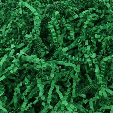 Imagem de Enchimento de papel amassado desfiado de 500 g para cestas de presente, enchimento de papel enrugado verde para presentes de Natal de Ação de Graças, caixa de presente de cesta para presentes de