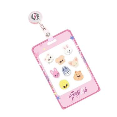 Imagem de 1 porta-crachá Stray Skzoo e carretel retrátil de serviço, porta-crachá de identificação com clipe retrátil para professores, estudantes, escritório, mulheres, homens