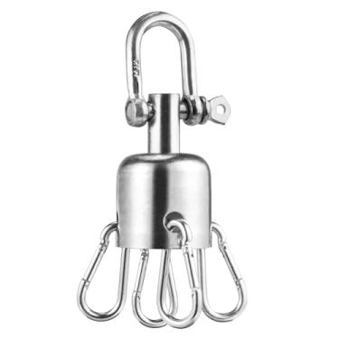 Imagem de UrbanMover Gancho de saco pesado para teto - Suporte giratório de saco de pancadas de aço inoxidável 360°, suporte de feixe de madeira para saco de boxe, bolsa de areia MMA, bolsa de velocidade