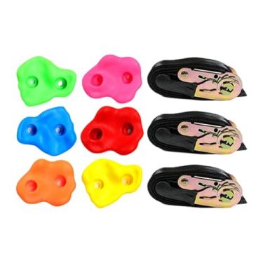 Imagem de Generic Escalada Segura Escalada em Rochas Artificiais Atividades Pista de Obstáculos Treinamento Jogos no Jardim da Frente Ao Ar Livre com Tensor, 6 Agarras de Escalada