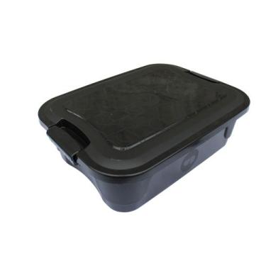 Imagem de Caixa Organizadora Multiuso 9L Com Trava e Tampa Preta - 3UD