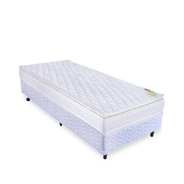 Imagem de Cama box solteiro colchão royal saúde d45 orthocrin pillow top branco 