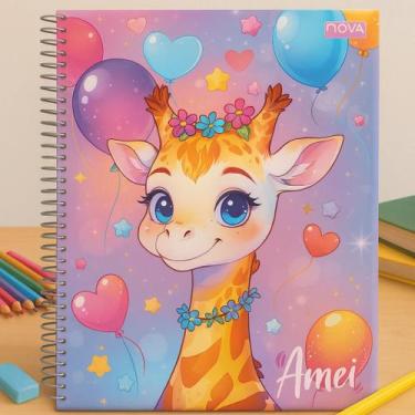 Imagem de Caderno 1 Matéria com Adesivo 80 Folhas Amei Sortido - nova