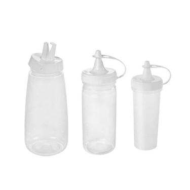 Imagem de Bisnaga Transparente Tubo Bico Fino Plastico 250 380 520ml - PLASUTIL
