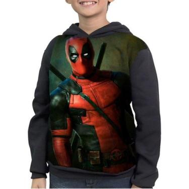 Imagem de Casaco Moletom Infantil  Desenho Jogo Deadpool Filme - smoke, Preto, 2