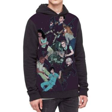 Imagem de Moletom Com Capuz Serie Sense 8 Full Print Ref:48 - smoke, Preto, GG