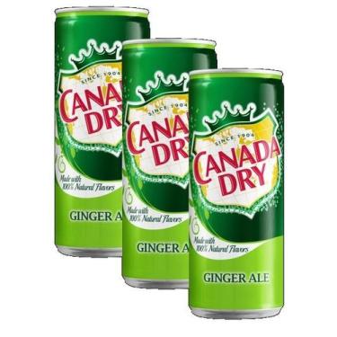 Imagem de kit 3 REFRIGERANTE CANADA DRY GINGER ALE LATA 330ML