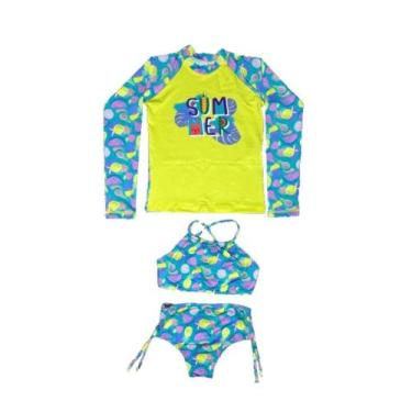 Imagem de Kit 3 Peças Blusa Pro Uv 50 + Biquíni + Top Infantil Juvenil - Rey Sho