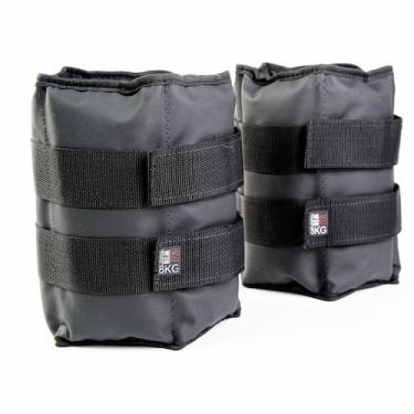 Imagem de Par Caneleira Tornozeleira de Peso 8 kg Profissional WON Preto Treinar