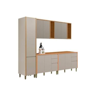 Imagem de Kit Cozinha Modulada 5 Peças Allure (2aéreos+2balcões+1paneleiro) Cp30 Jequitiba-gris Fosco - Linea Brasil